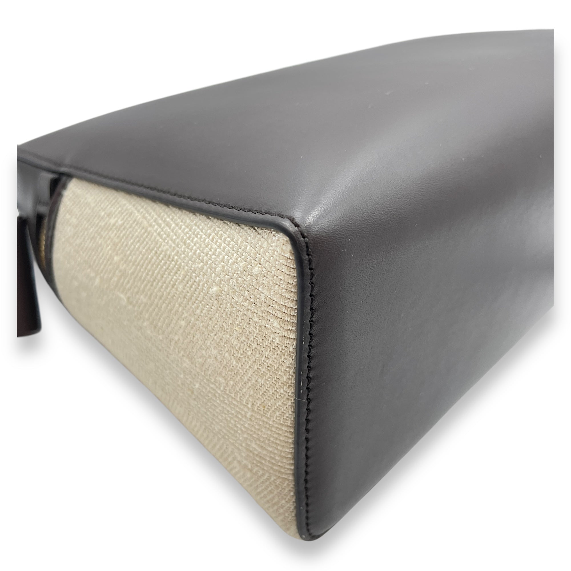Extra Pocket 27 Silk Milk Amber-Dark Chocolate Shoulder Bag in Silk, Gold hardware