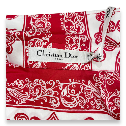 Printed Long Dress 36 Red Ready-To-Wear in Cotton