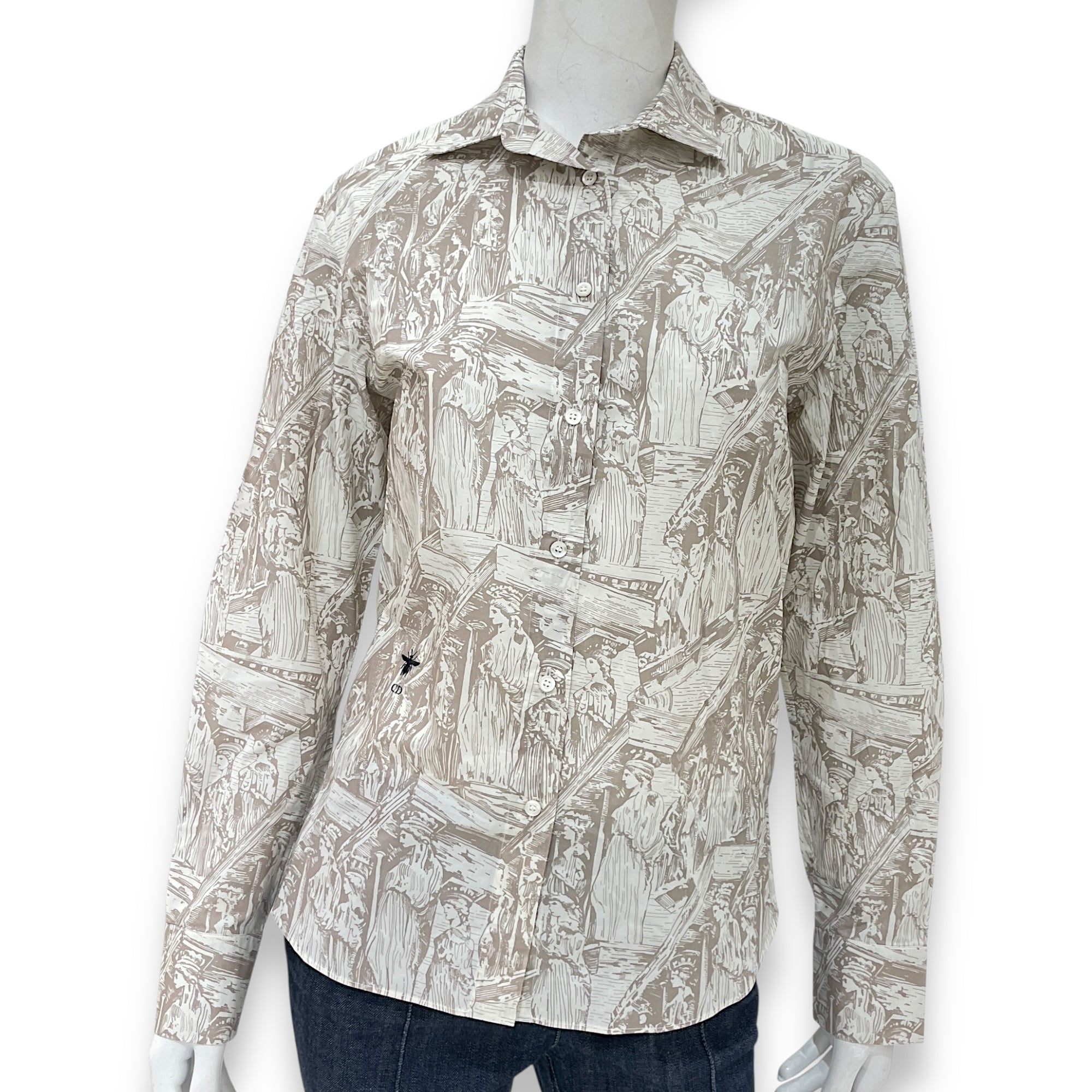 Long Sleeved Shirt 34 Beige Ready-To-Wear in Cotton