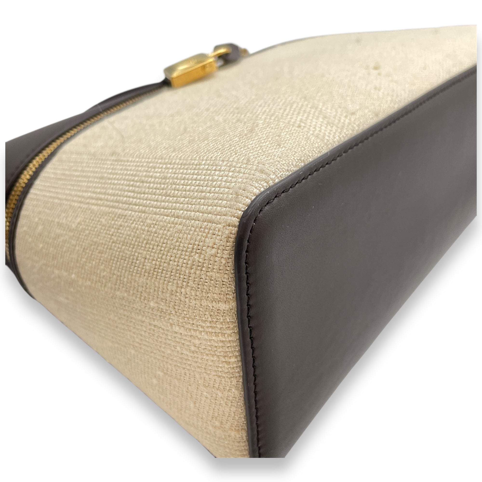 Extra Pocket 27 Silk Milk Amber-Dark Chocolate Shoulder Bag in Silk, Gold hardware