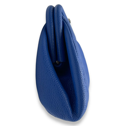 Timeless Blue Clutch in Caviar Leather, Ruthenium hardware