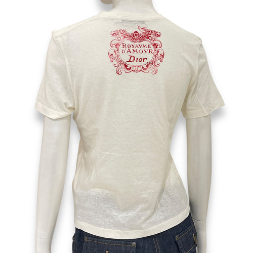 Floral Heart Graphic T-Shirt XS White Ready-to Wear in Cotton