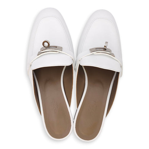 Oz 37 Blanc Mule in Calfskin Palladium hardware CL2509-15789 1