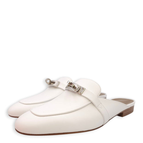 Oz 37 Blanc Mule in Calfskin Palladium hardware CL2509-15789 2