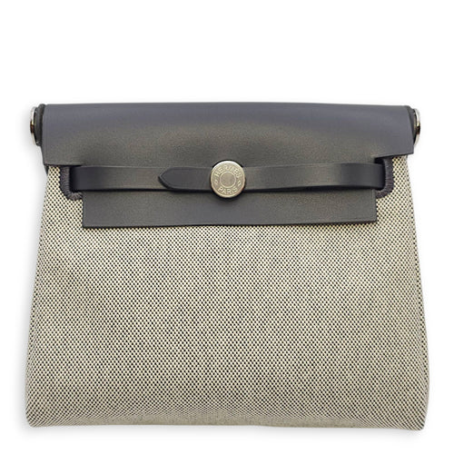 Herbag 20 Ardoise/Ecru-Ardoise in Vache Hunter/Toile, Palladium hardware