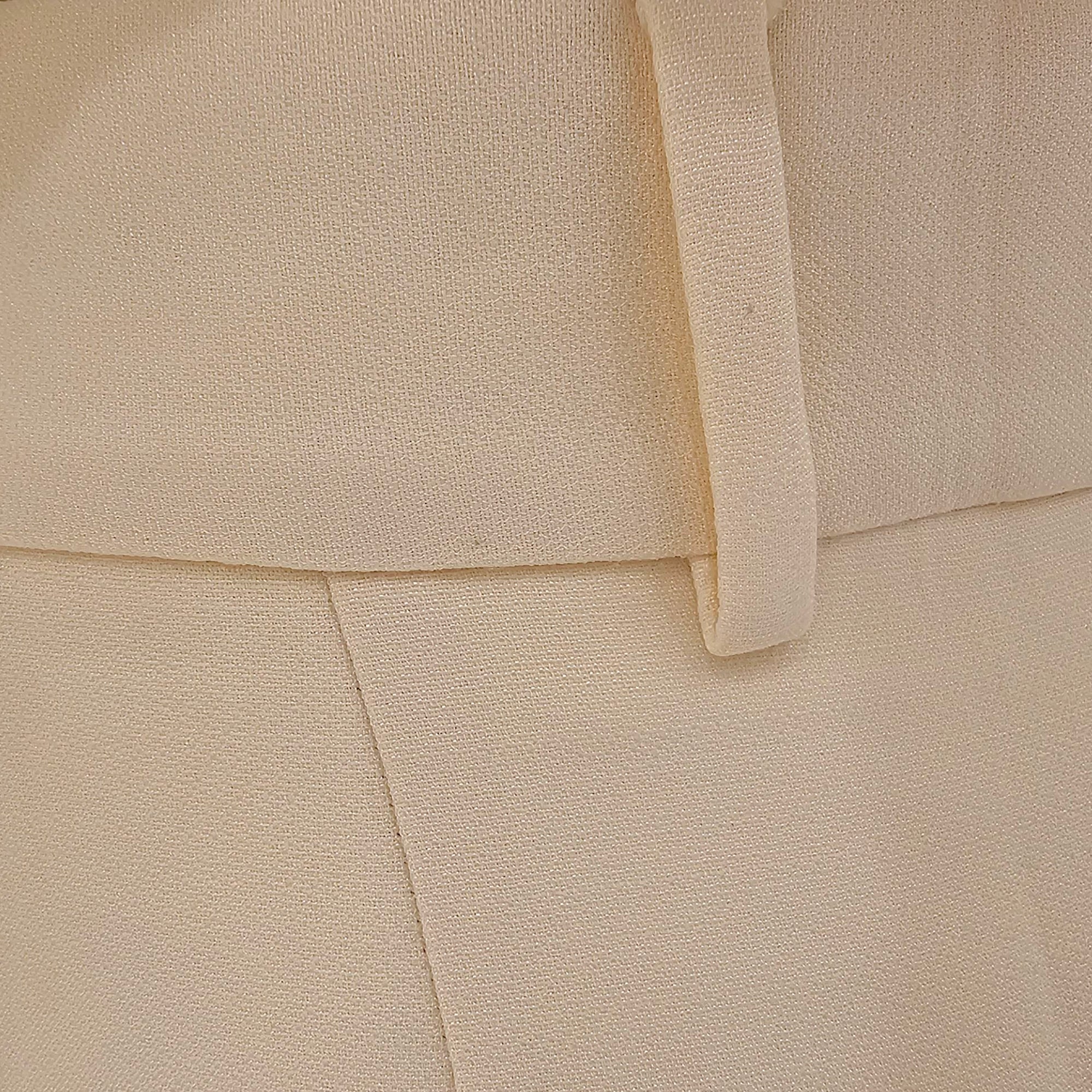 High Waisted Wool Bermuda 34 Beige Ready-To-Wear , Silver hardware