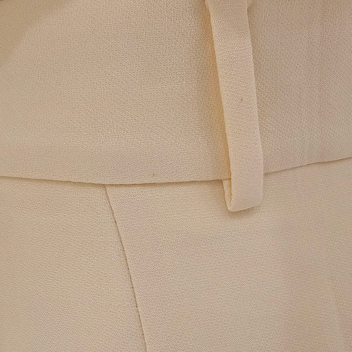High Waisted Wool Bermuda 34 Beige Ready-To-Wear , Silver hardware