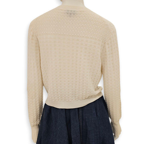 CC Cardigan with Crystal CC Buttons 38 White Ready-To-Wear in Cashmere