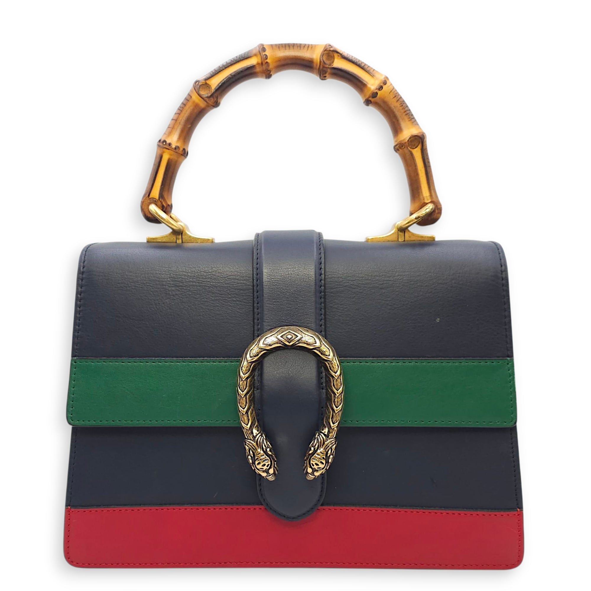 Moon Dionysus Bamboo Web Medium Multi-colour Shoulder Bag in Calfskin, Gold hardware