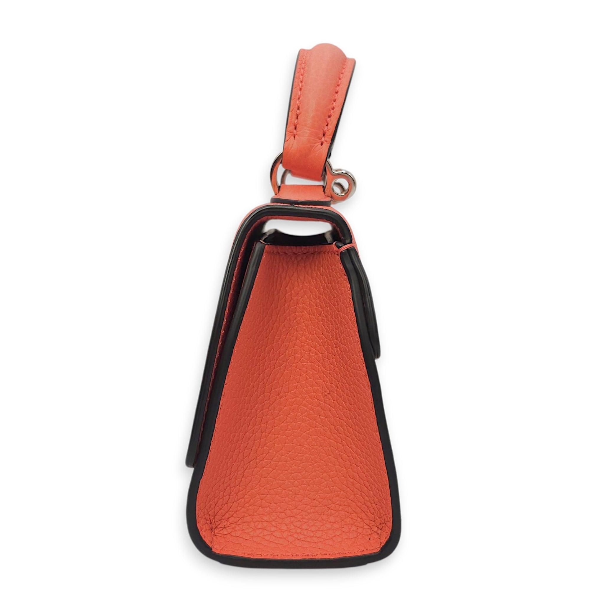 Rejane Nano Pink Shoulder Bag in Calfskin, Silver hardware