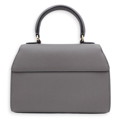 Rejane PM Grey Shoulder Bag in Calfskin, Gold hardware