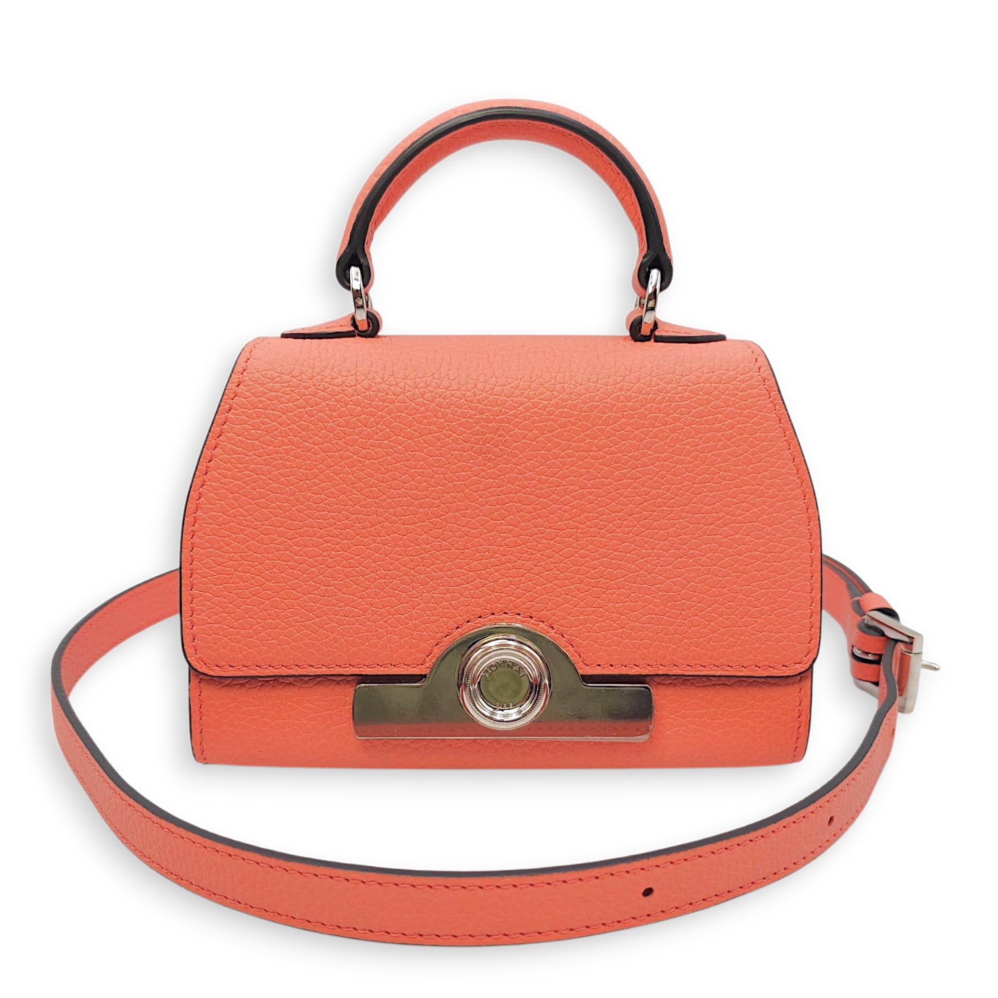 Rejane Nano Pink Shoulder Bag in Calfskin, Silver hardware