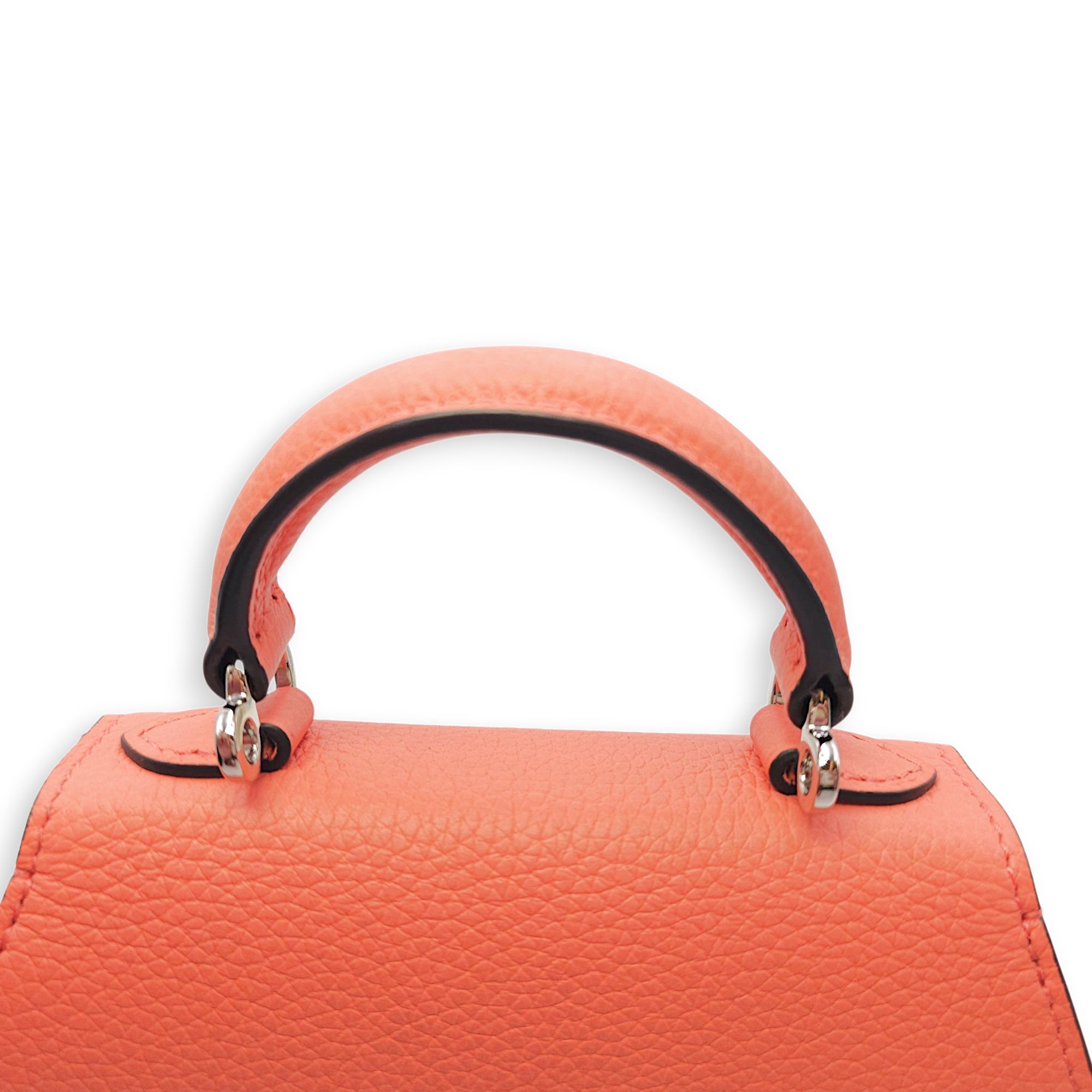 Rejane Nano Pink Shoulder Bag in Calfskin, Silver hardware