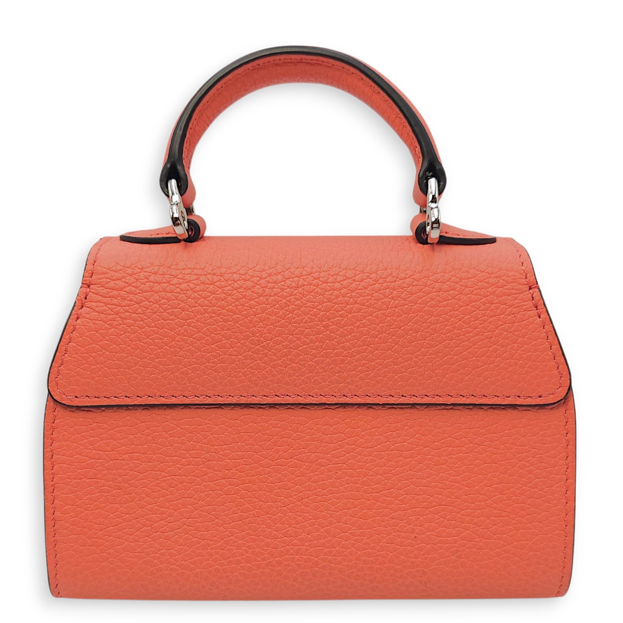 Rejane Nano Pink Shoulder Bag in Calfskin, Silver hardware