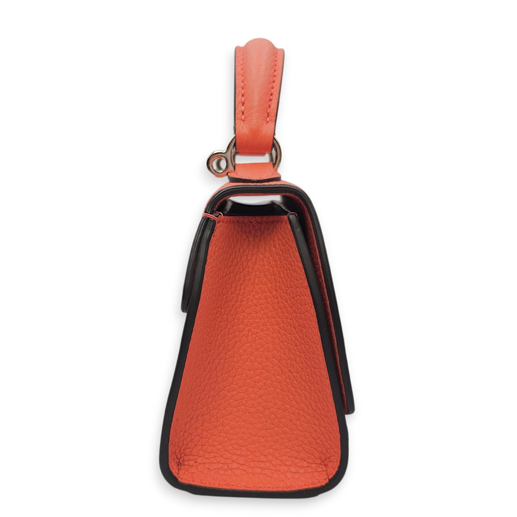 Rejane Nano Pink Shoulder Bag in Calfskin, Silver hardware