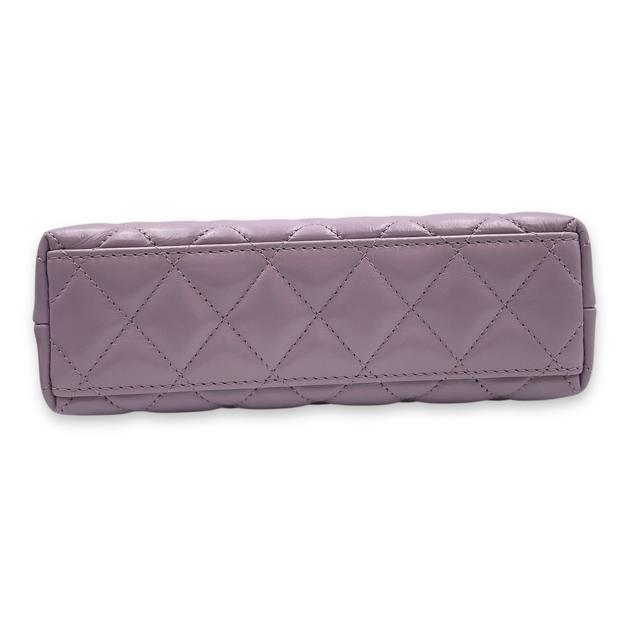 Kelly Mini Lilac Top Handle Bag in Lambskin, Brushed Gold hardware