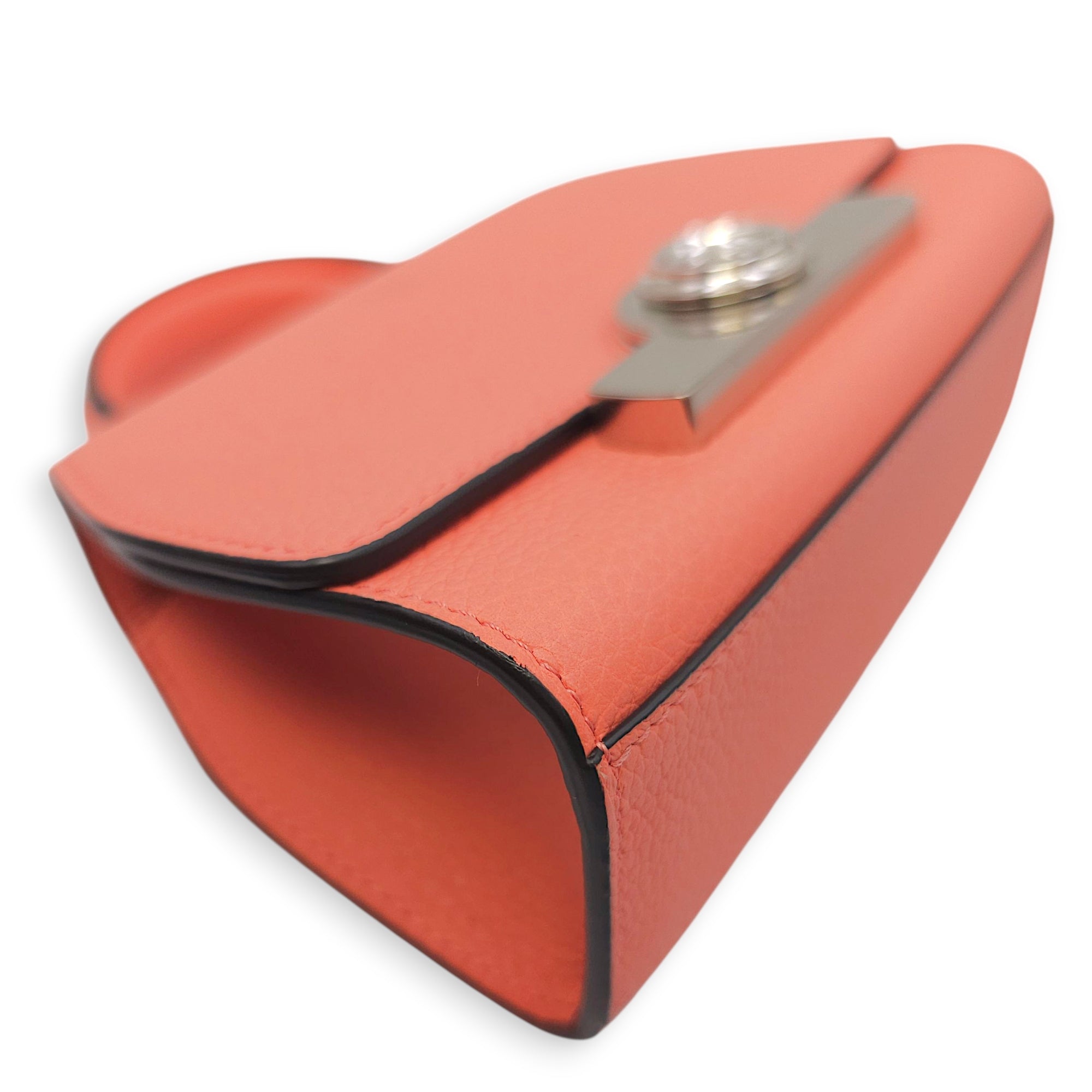 Rejane Nano Pink Shoulder Bag in Calfskin, Silver hardware