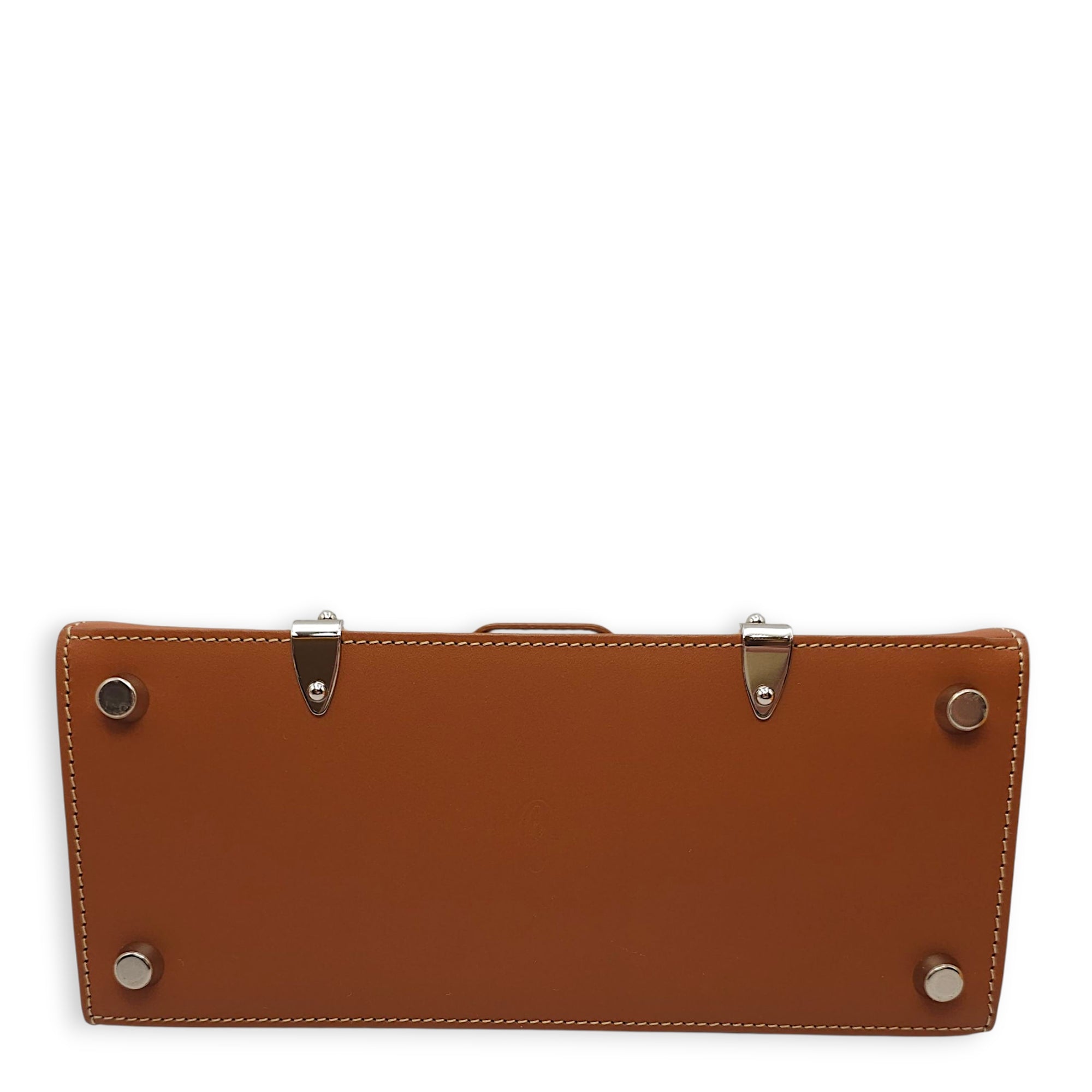 Saigon Mini Brown Shoulder Bag in Calfskin, Silver hardware