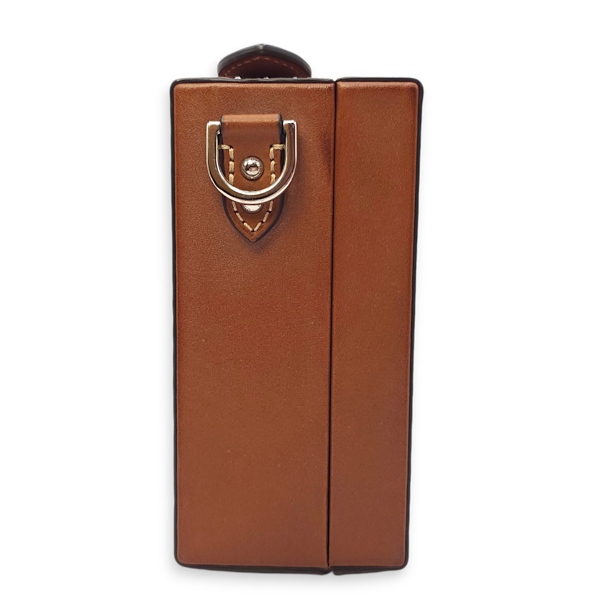 Suitcase Little Brown Shoulder Bag in Calfskin, Silver hardware