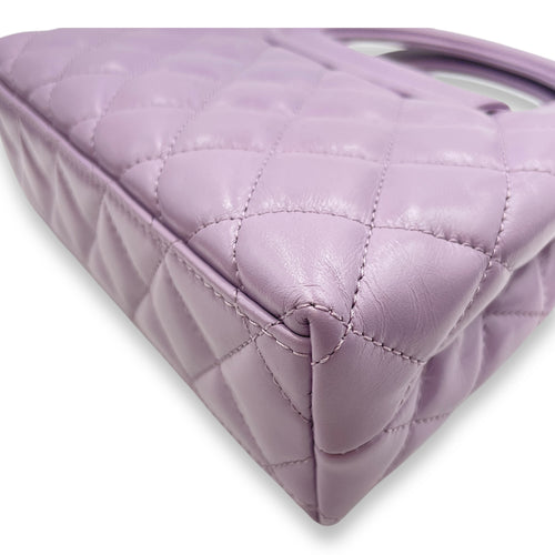 Kelly Mini Lilac Top Handle Bag in Lambskin, Brushed Gold hardware