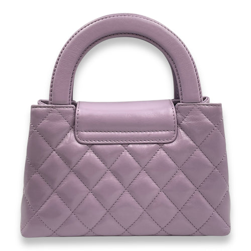Kelly Mini Lilac Top Handle Bag in Lambskin, Brushed Gold hardware