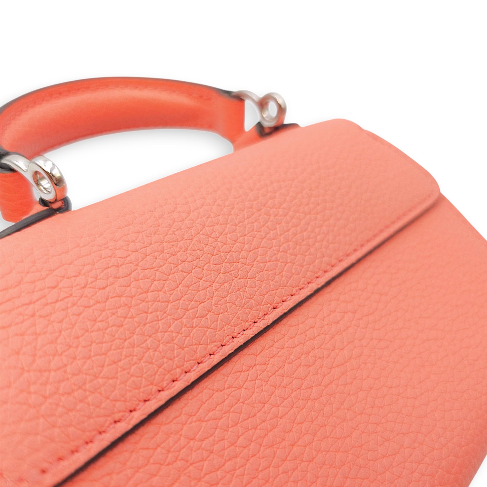 Rejane Nano Pink Shoulder Bag in Calfskin, Silver hardware