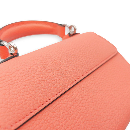 Rejane Nano Pink Shoulder Bag in Calfskin, Silver hardware