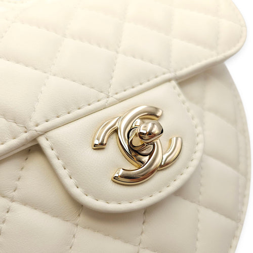 CC White Heart Bag in Lambskin, Champagne hardware
