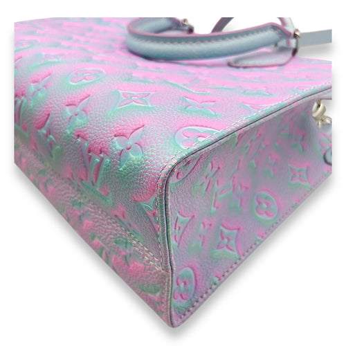 OnTheGo Stardust in Lilas Blue/Pink Top Handle Bag in Calfskin, Silver hardware