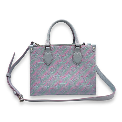 OnTheGo Stardust in Lilas Blue/Pink Top Handle Bag in Calfskin, Silver hardware