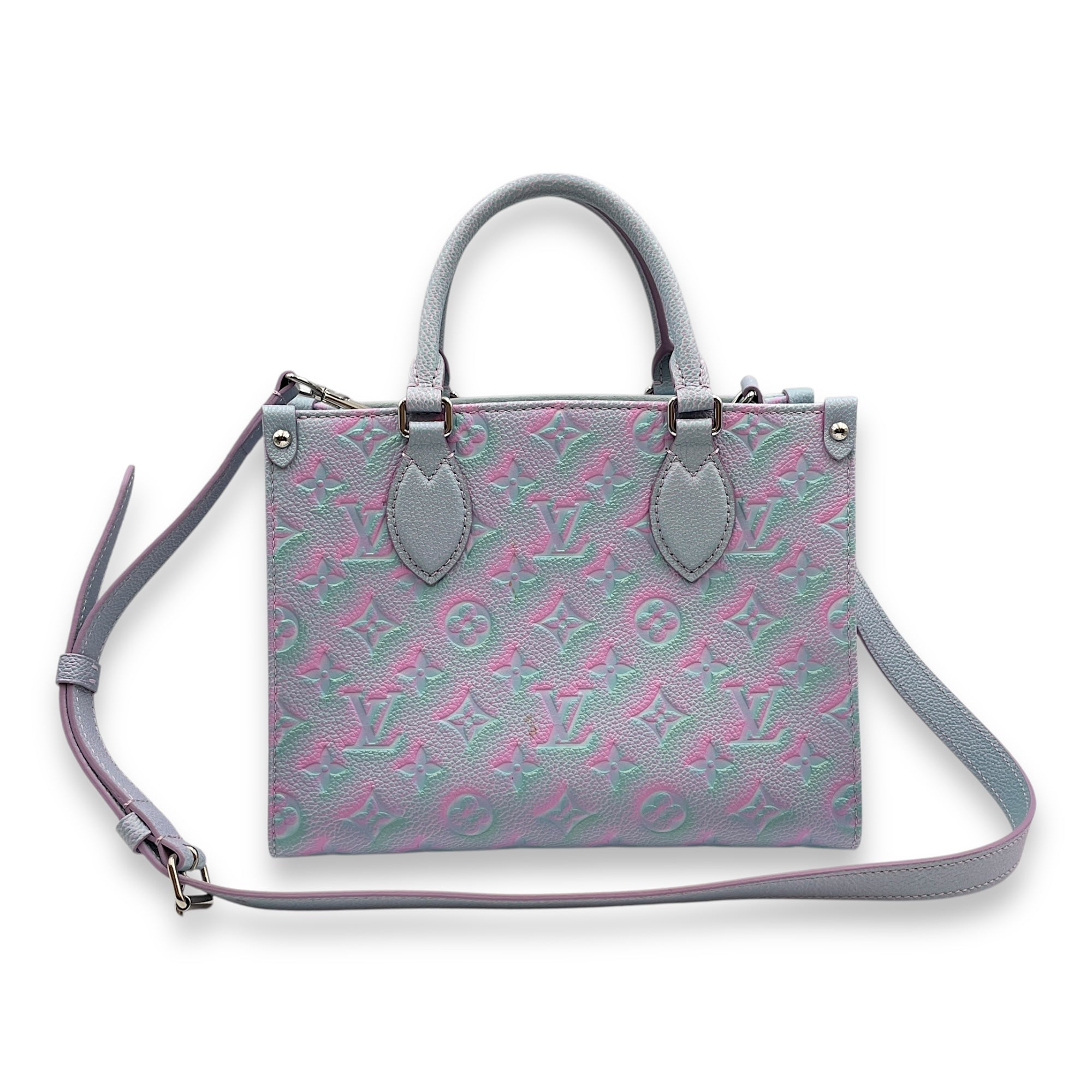OnTheGo Stardust in Lilas Blue/Pink Top Handle Bag in Calfskin Silver hardware CL2509-15876 10