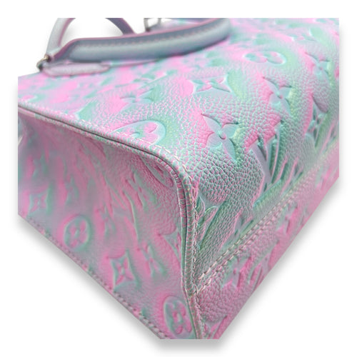 OnTheGo Stardust in Lilas Blue/Pink Top Handle Bag in Calfskin, Silver hardware