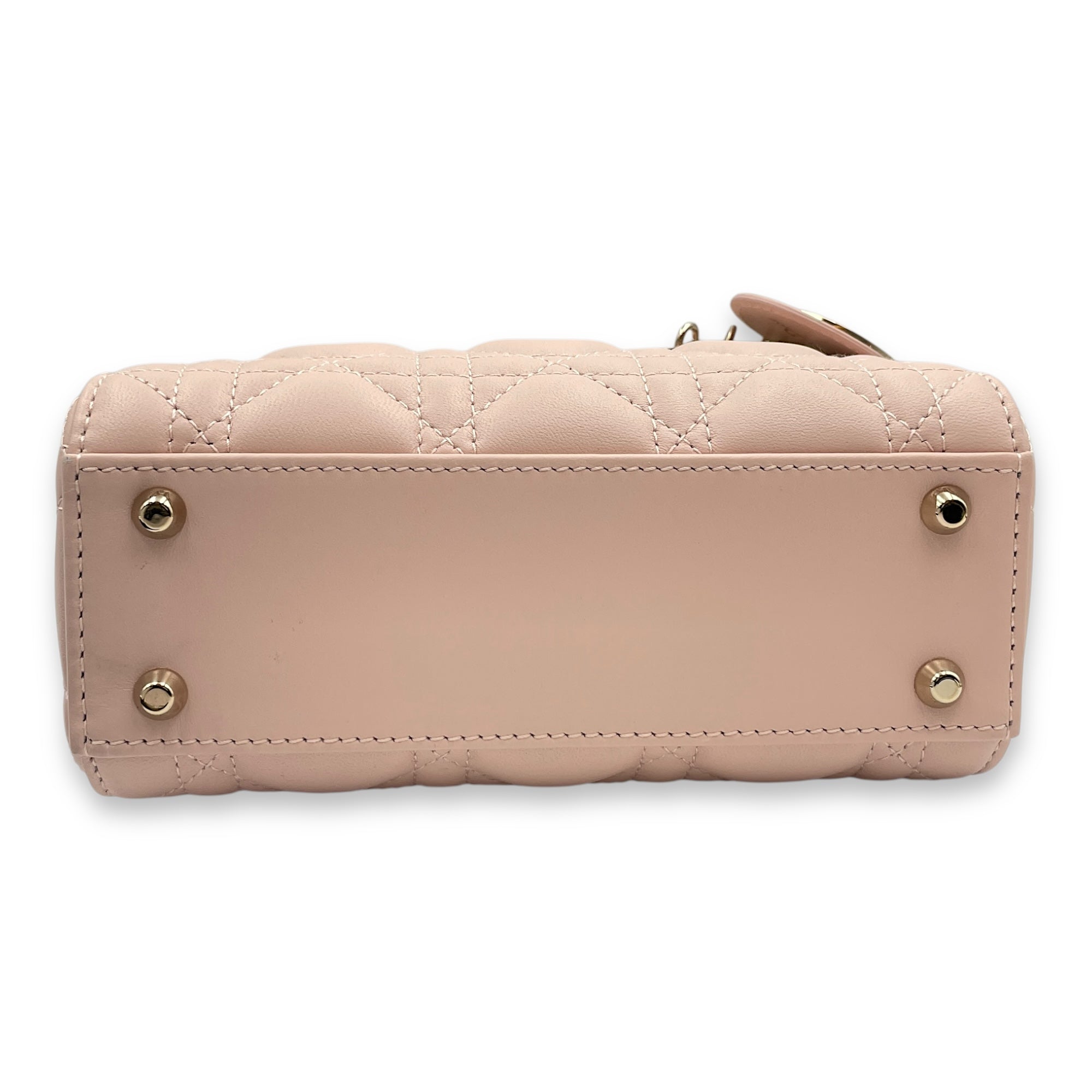 Lady Dior Mini Pale PInk Shoulder Bag in Lambskin, Gold hardware