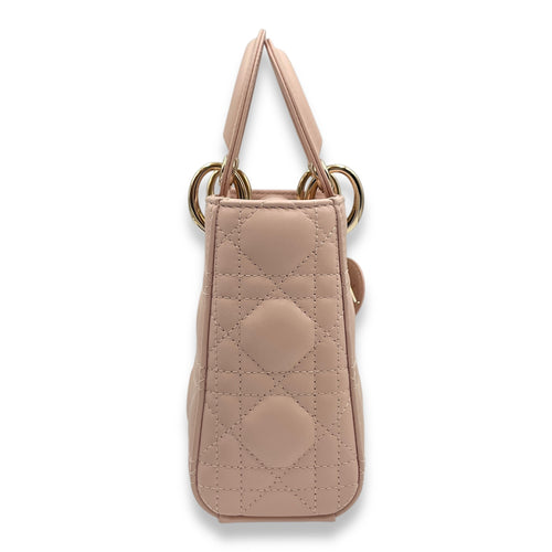 Lady Dior Mini Pale PInk Shoulder Bag in Lambskin, Gold hardware