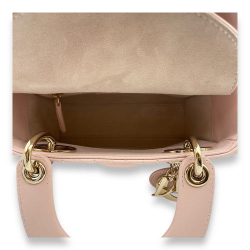 Lady Dior Mini Pale PInk Shoulder Bag in Lambskin, Gold hardware