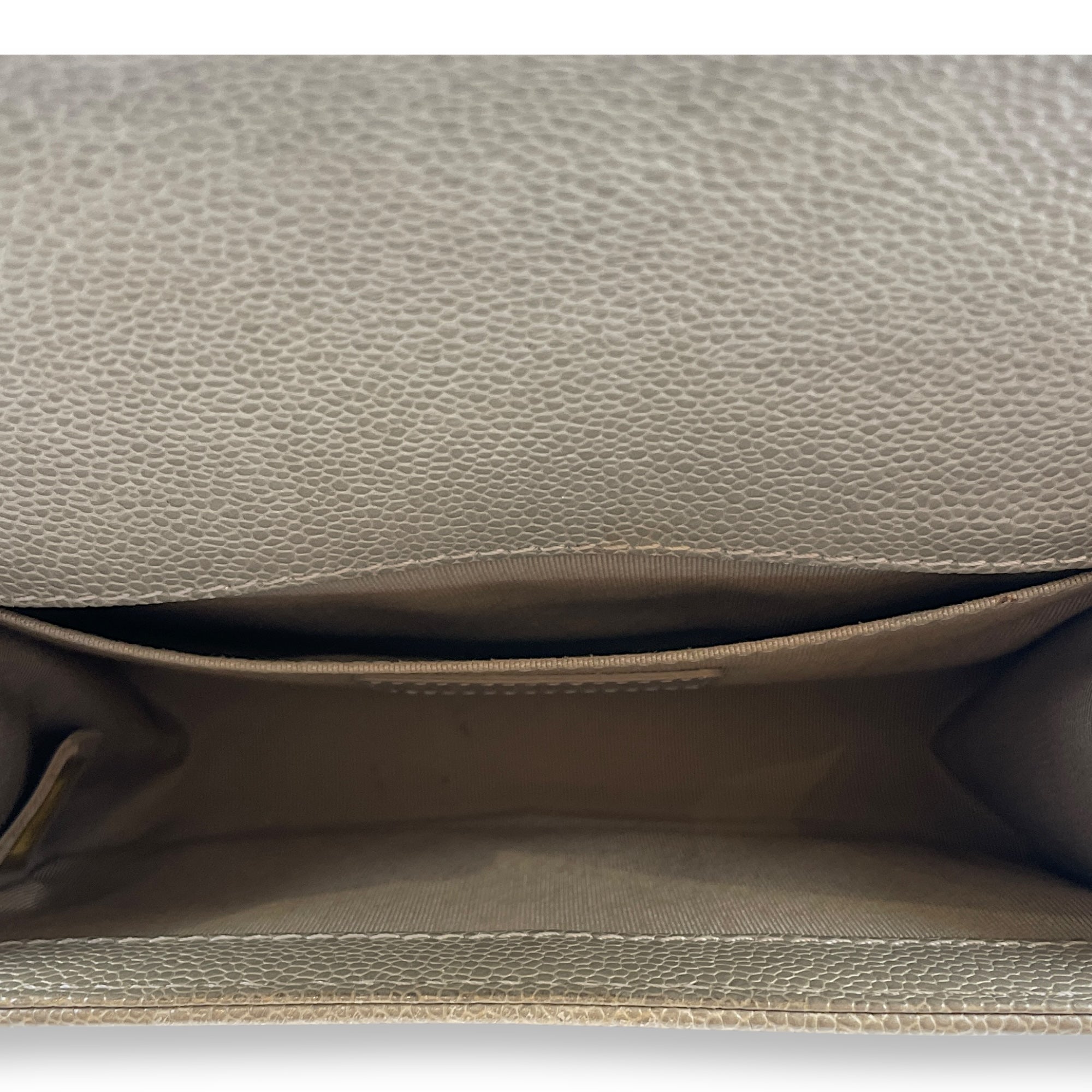 Quilted Le Boy Small Brown Shoulder Bag in Caviar Leather, Ruthenium hardware