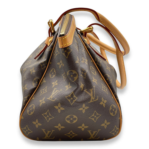 Tivoli GM Monogram Brown Top Handle Bag in Canvas, Gold hardware
