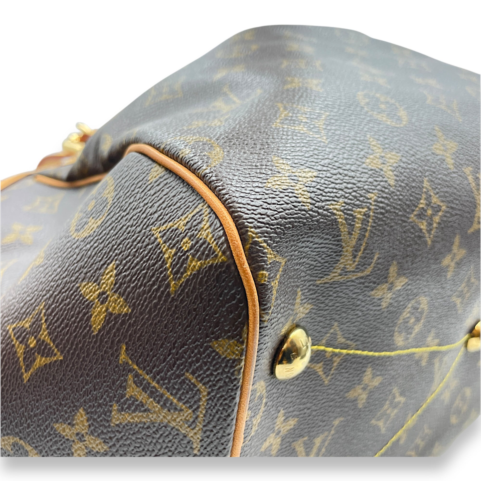 Tivoli GM Monogram Brown Top Handle Bag in Canvas, Gold hardware