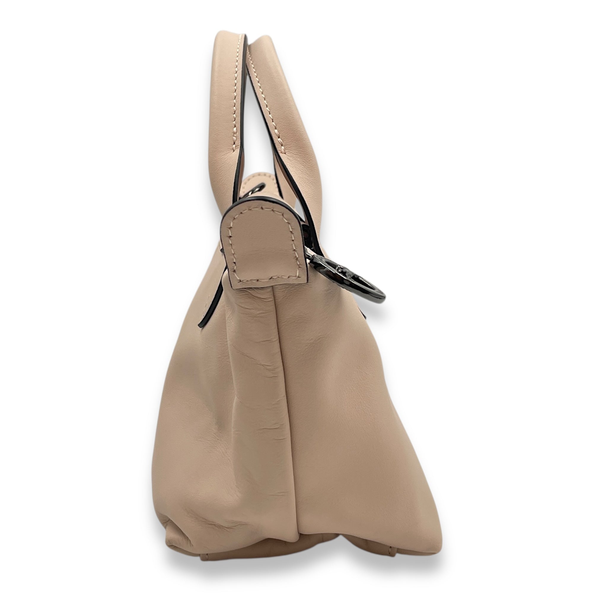 Le Pliage Xtra XS Nude Crossbody Bag in Calfskin, Ruthenium hardware