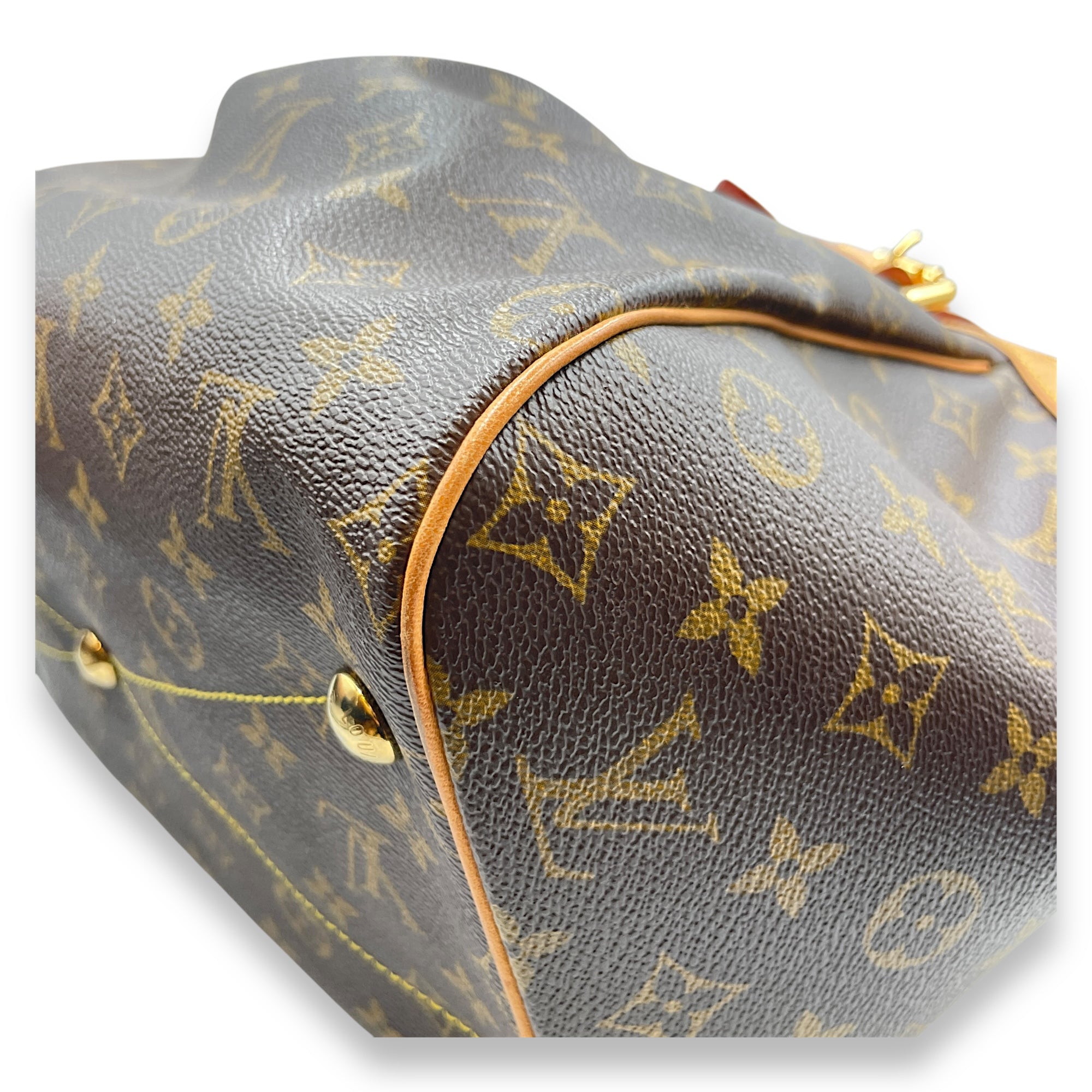 Tivoli GM Monogram Brown Top Handle Bag in Canvas, Gold hardware