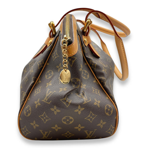 Tivoli GM Monogram Brown Top Handle Bag in Canvas, Gold hardware