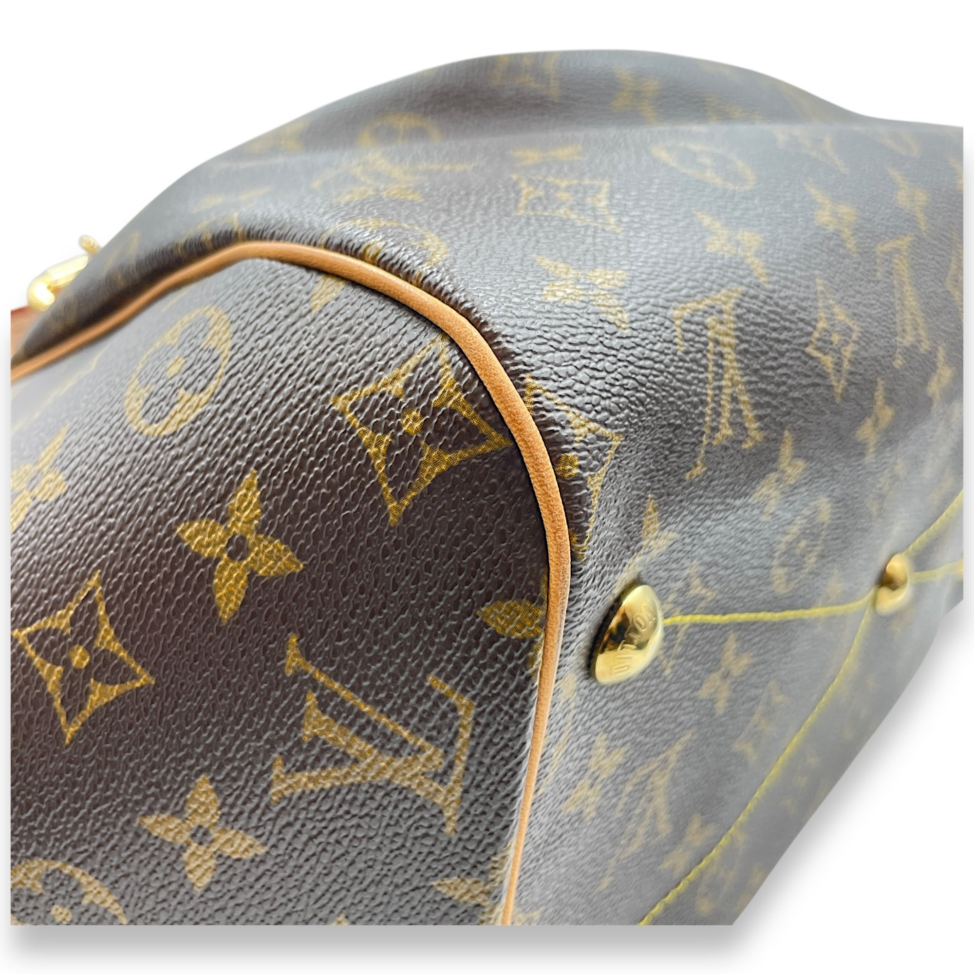 Tivoli GM Monogram Brown Top Handle Bag in Canvas, Gold hardware