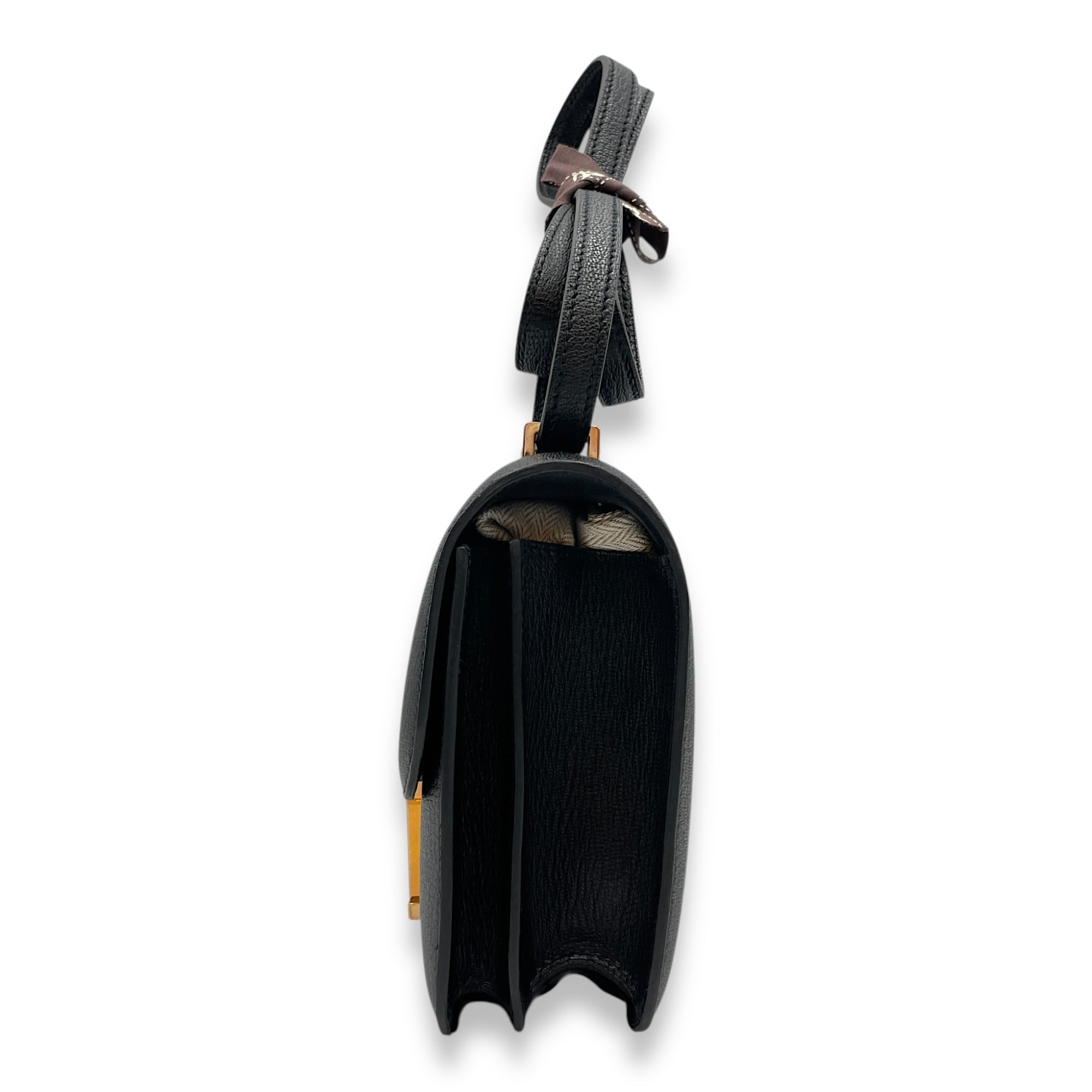 Constance 18 Black in Chevre Mysore, Rose Gold hardware