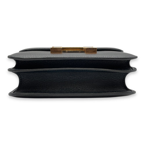 Constance 18 Black in Chevre Mysore, Rose Gold hardware