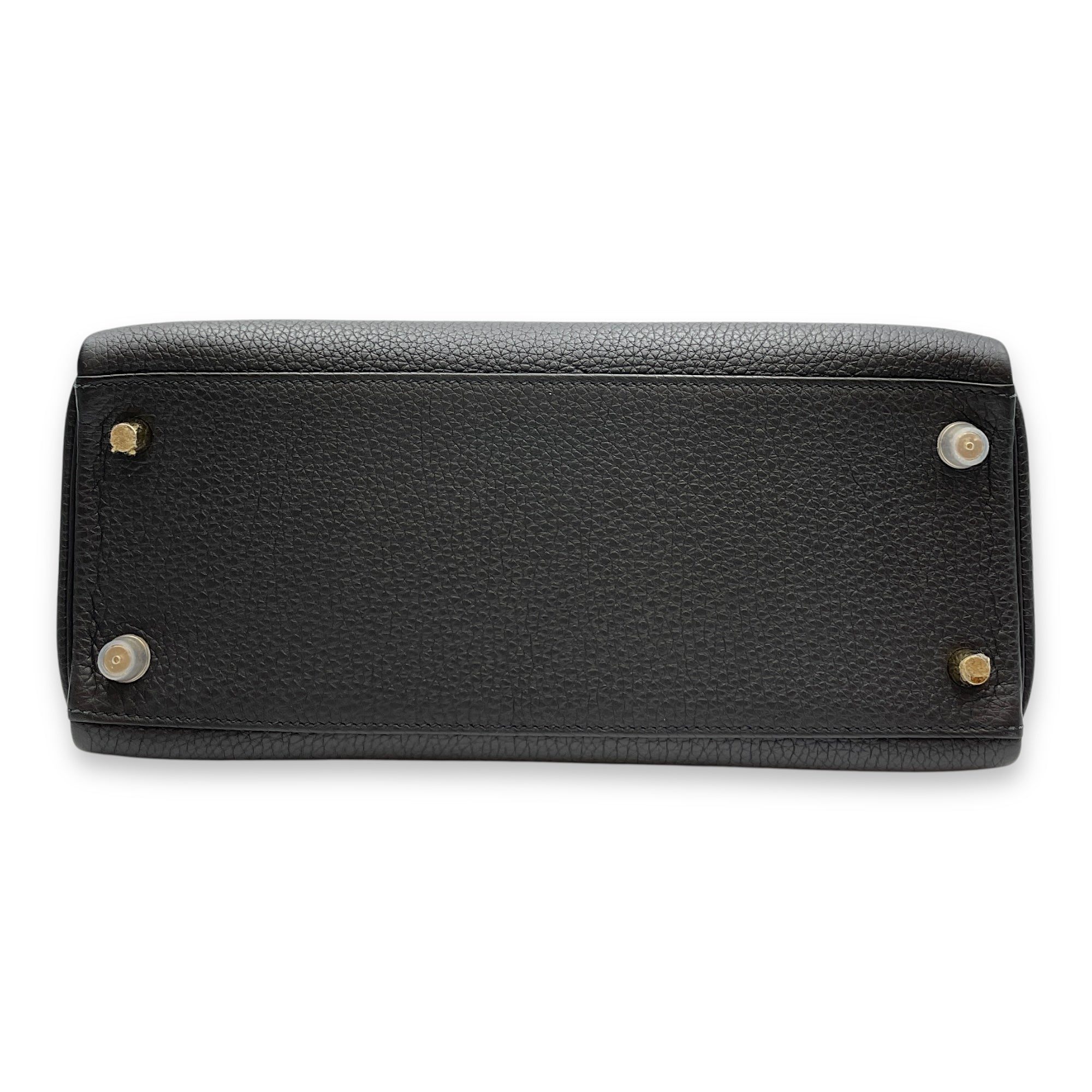 Kelly 28 Black in Togo, Gold hardware