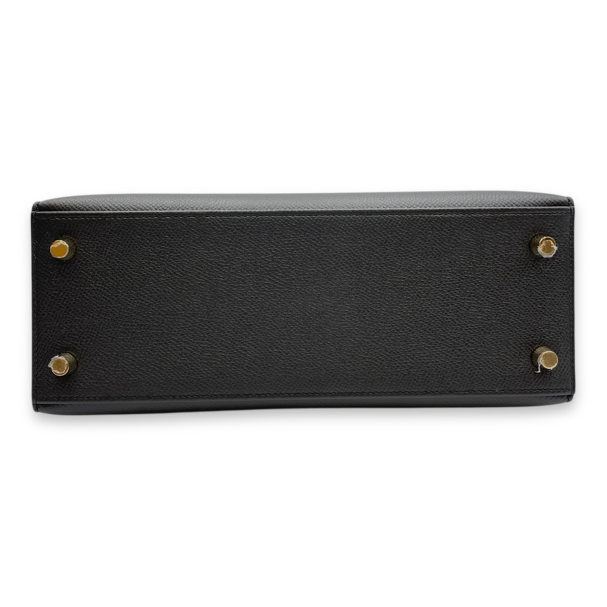 Sellier Kelly 25 Black in Epsom, Gold hardware