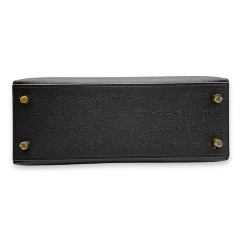Sellier Kelly 25 Black in Epsom, Gold hardware