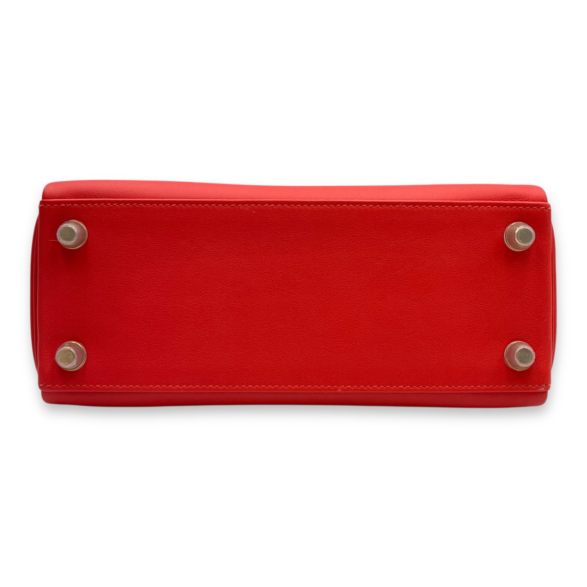 Kelly 25 Rouge Tomate in Swift, Gold hardware