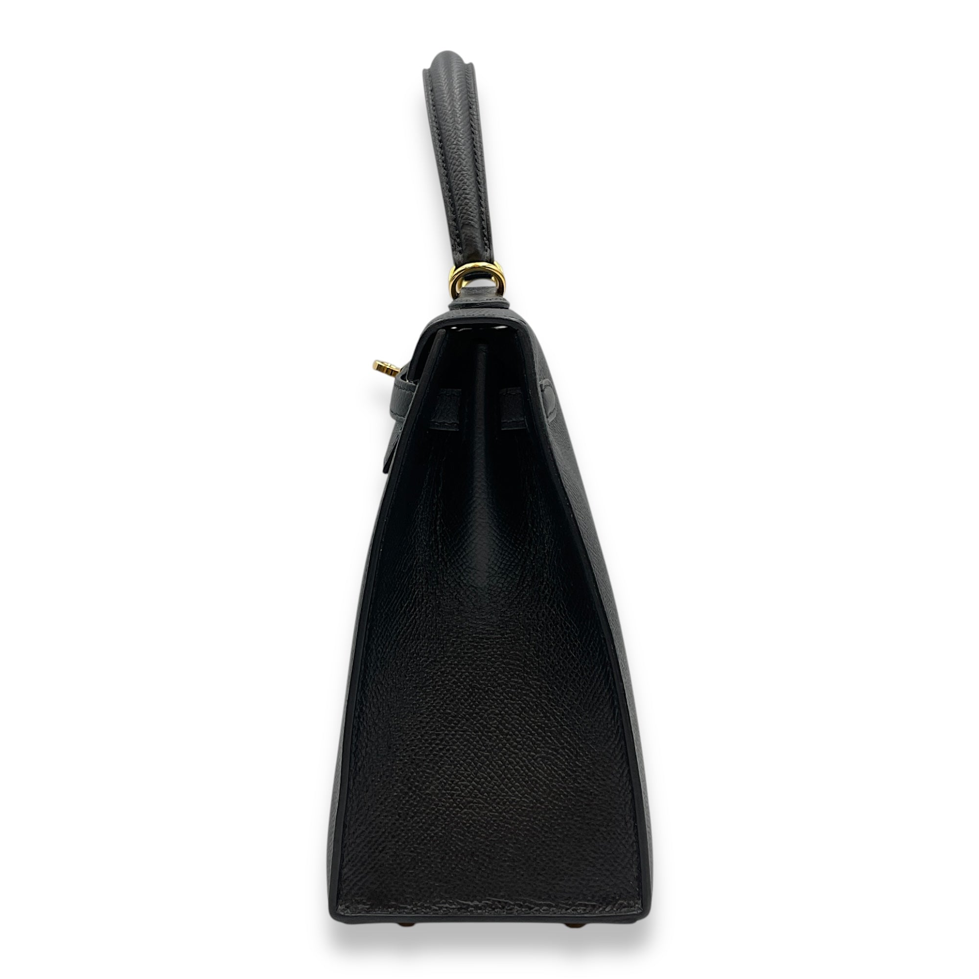 Sellier Kelly 25 Black in Epsom, Gold hardware