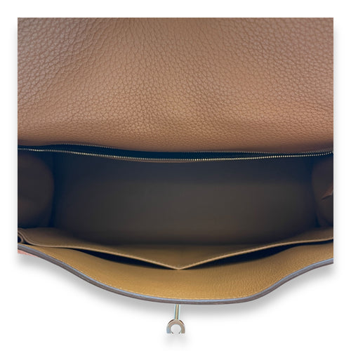 Kelly Arlequin 35 Orange/Etain/Gold/Blue in Clemence, Palladium hardware
